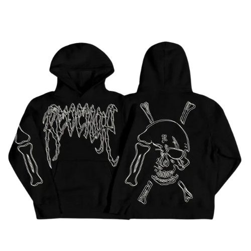 Crossbones Hoodie Black