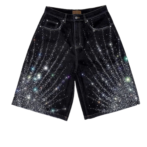 20K Diamond Starlight Denim Shorts IN Black
