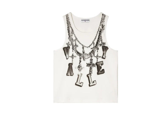 Chain Tank Top White