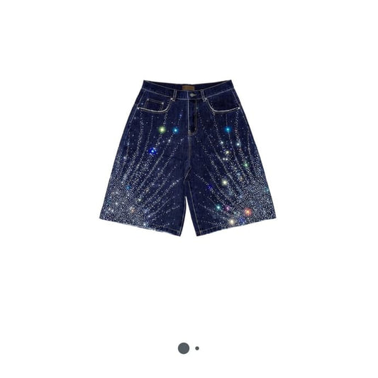 20K Diamond Starlight Denim Shorts IN Blue