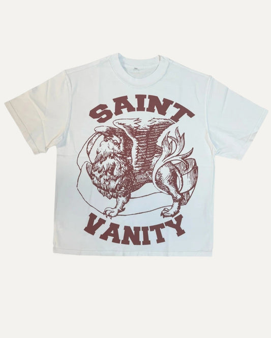 Griffin Tee White/Burgundy