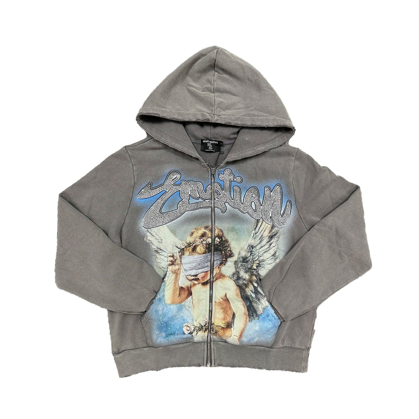 Grey “rhinestone” hoodie