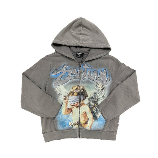 Grey “rhinestone” hoodie