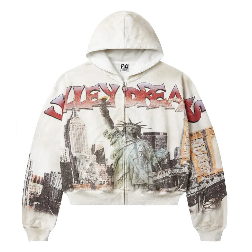 NYC zip up white