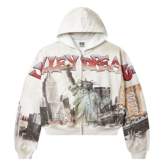 NYC zip up white