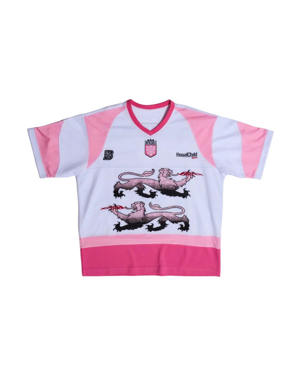Double Lion Rhinestone Jersey Pink