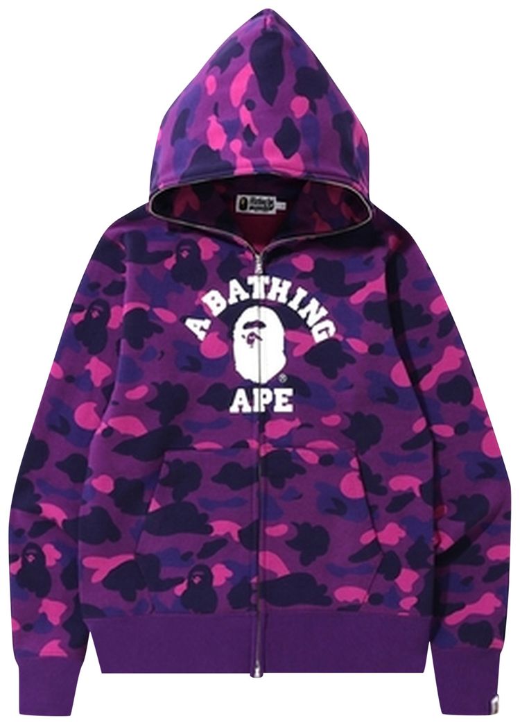 BAPE College Pullover Hoodie Purple