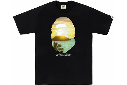 BAPE A Rising Photo Big Head Black Tee