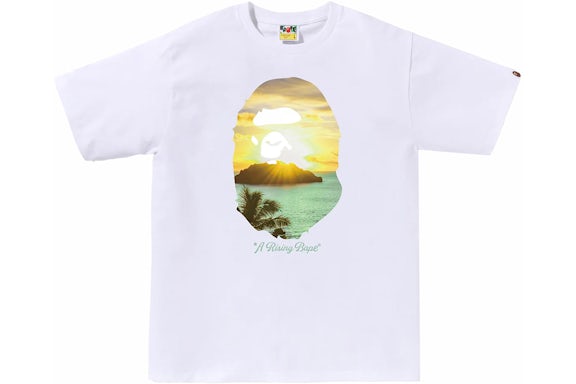 BAPE A Rising Photo Big Head White Tee