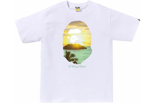 BAPE A Rising Photo Big Head White Tee