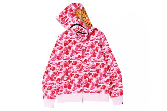 BAPE Shark Full Zip Hoodie Pink