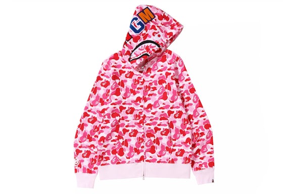 BAPE Shark Full Zip Hoodie Pink