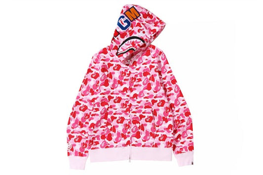 BAPE Shark Full Zip Hoodie Pink