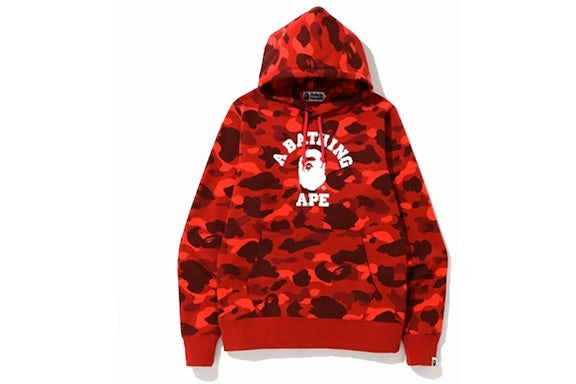 BAPE College Pullover Hoodie Red