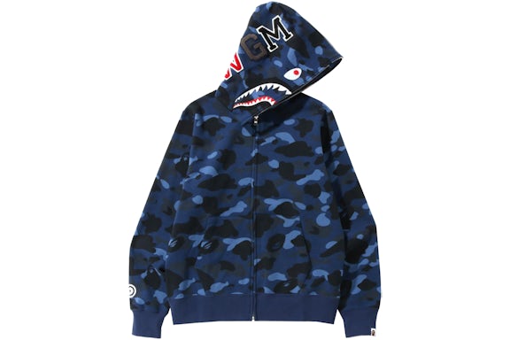 BAPE  Shark Full Zip Hoodie Royal Blue