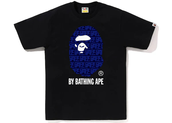 BAPE Big Head Navy Monogram Black Tee