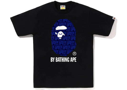 BAPE Big Head Navy Monogram Black Tee
