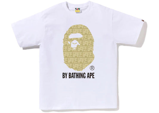BAPE Big Head Beige Monogram White Tee