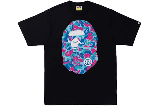 BAPE Big Head Marble Camo Black Tee