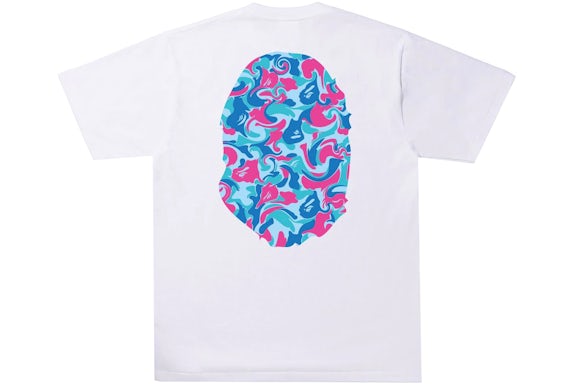 BAPE Big Head Marble Camo White Tee