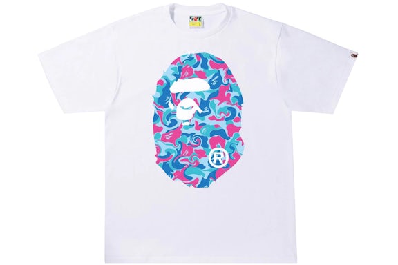 BAPE Big Head Marble Camo White Tee
