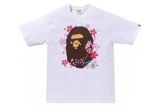 BAPE Big Head Sakura White Tee