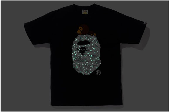 BAPE Big Head Space Camo Milo Black Tee