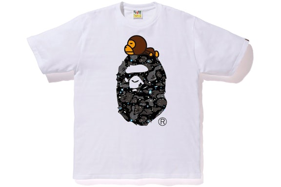 BAPE Big Head Space Camo Milo White Tee