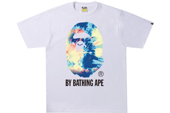 BAPE Big Head Light Tie Dye White Tee