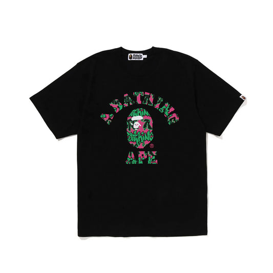 BAPE Graffiti Pattern College Black Tee
