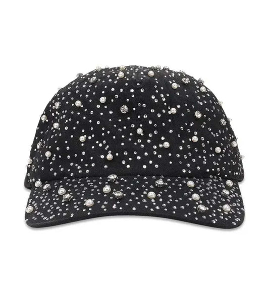 pearl and rhinestone baseball cap