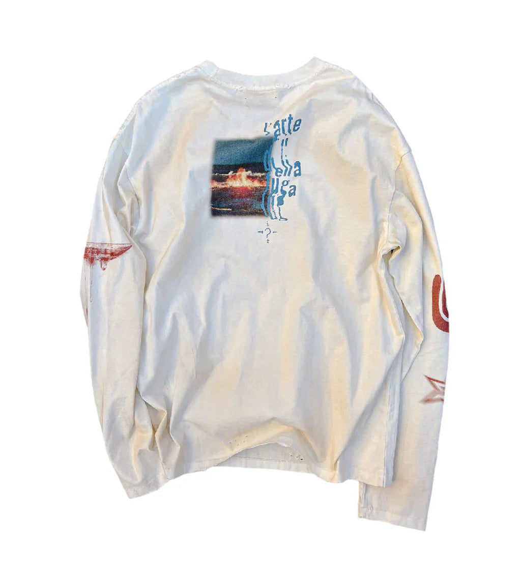 Sunset Printed L/S White