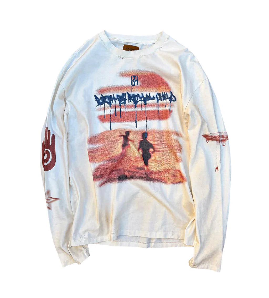 Sunset Printed L/S White