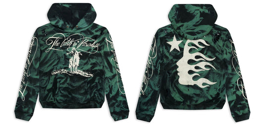 Marble Paradise Hoodie Green/Black