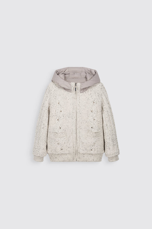 Paisley Pearl Zipper Hoodie White