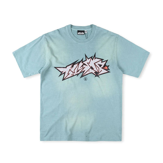 Cracked Logo Distressed Tee Green