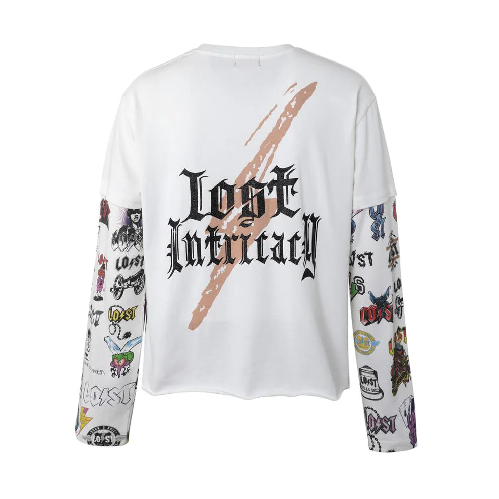 Logos L/S Tee White