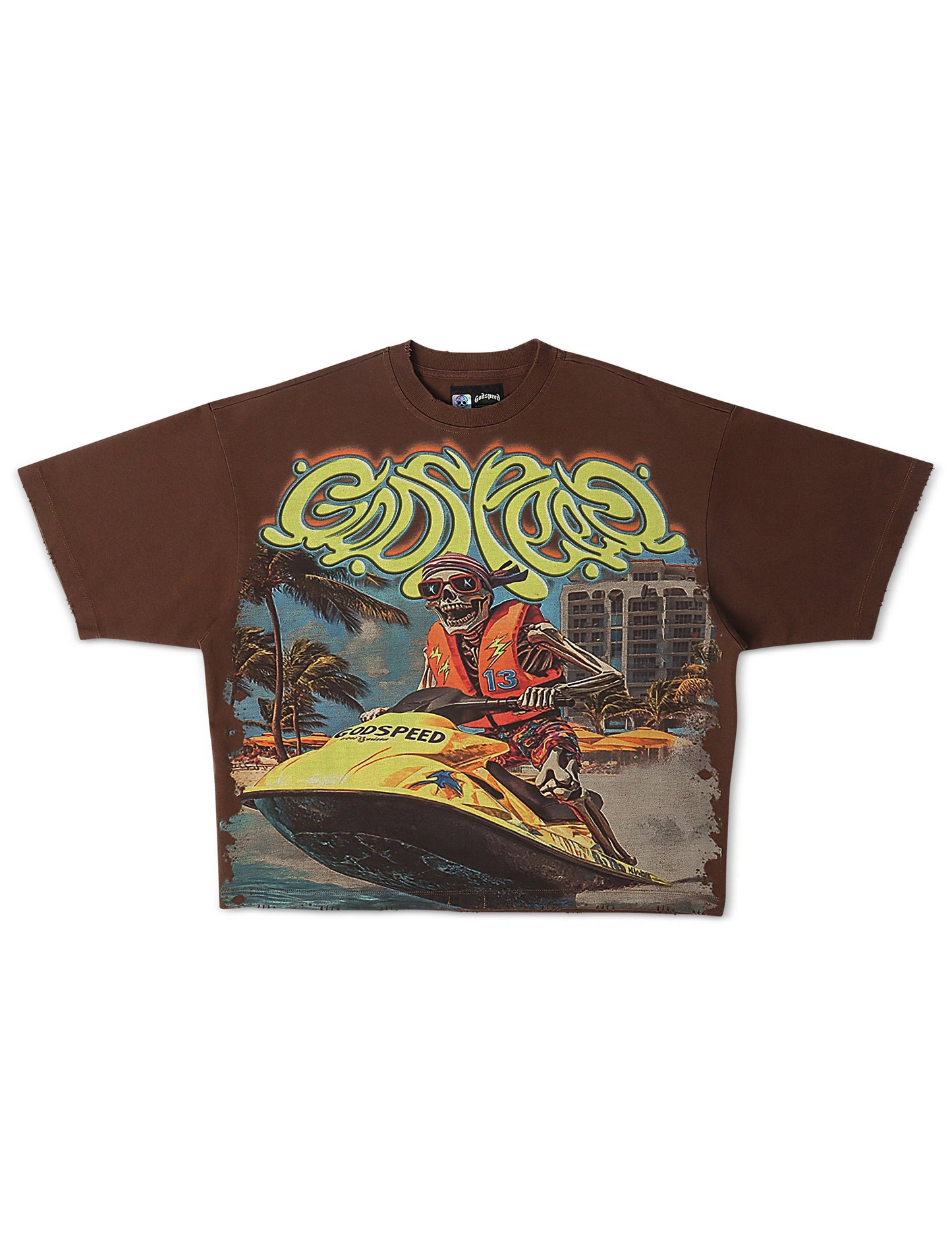 Wave runner brown tee