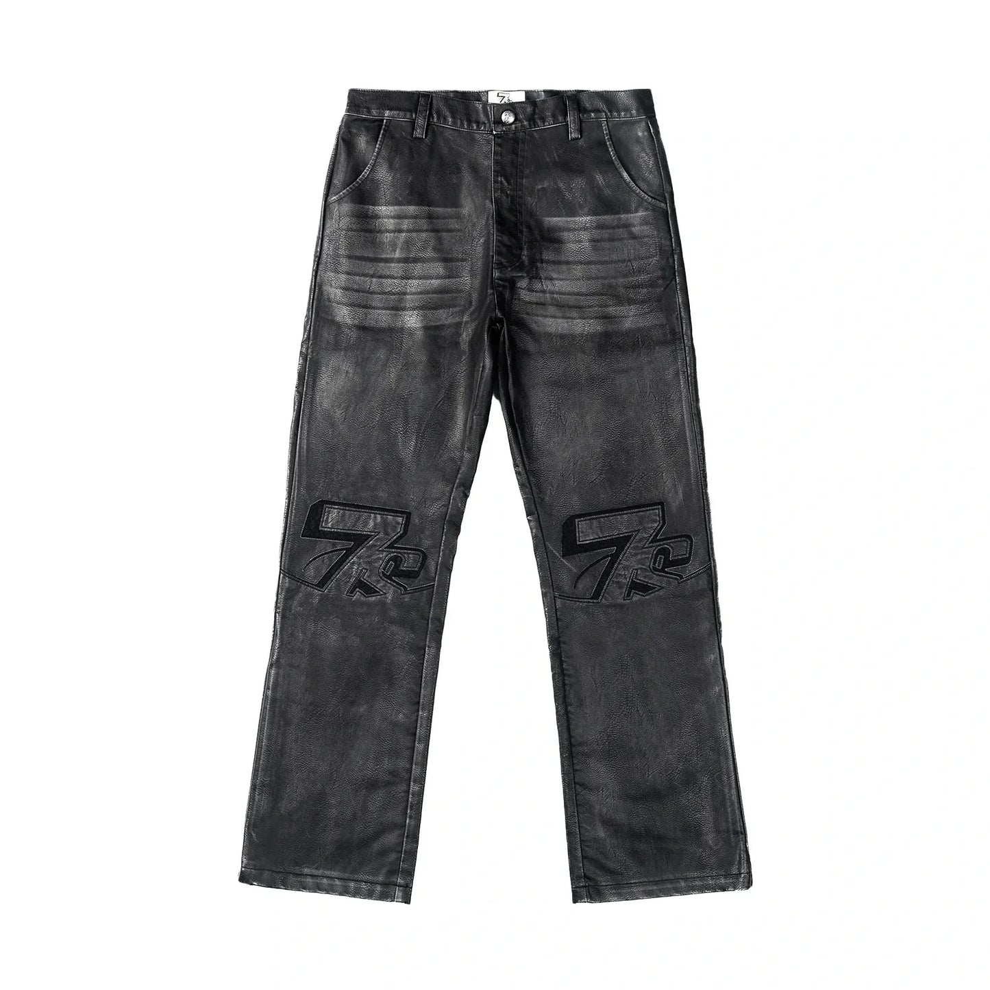 Logo Leather Pants Black