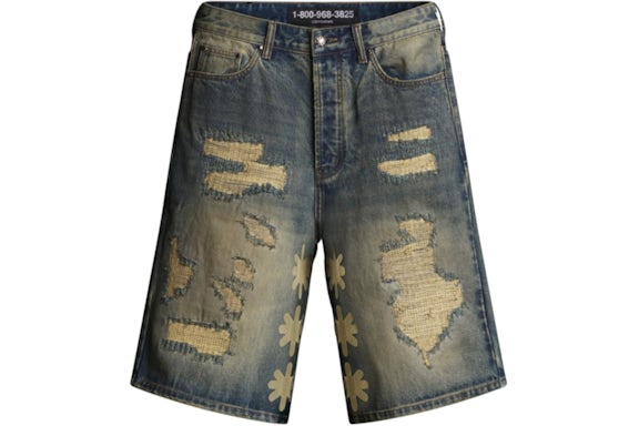 Distressed Short Blue/Bone