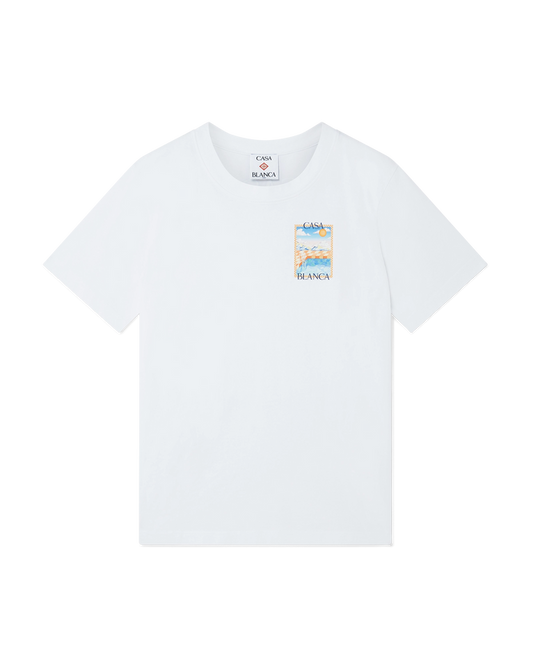 surreal pool printed tee white jersey