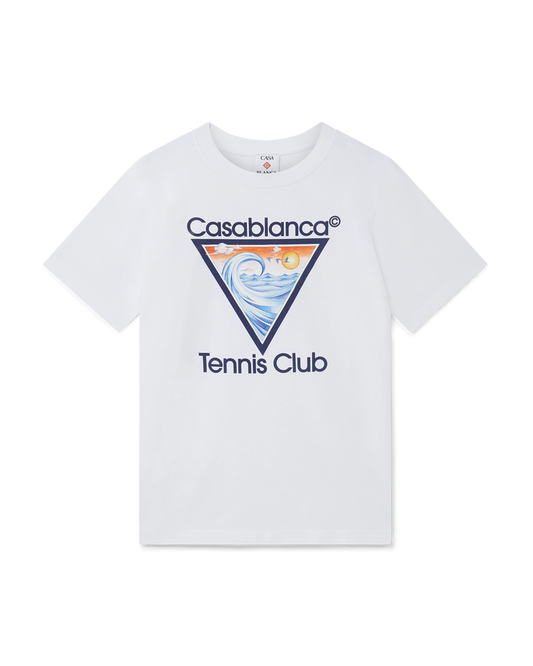 tennis club icon printed tee white jersey