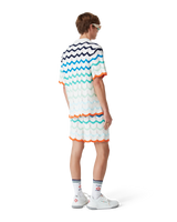 Beach club knit gradient wave texture button up tee