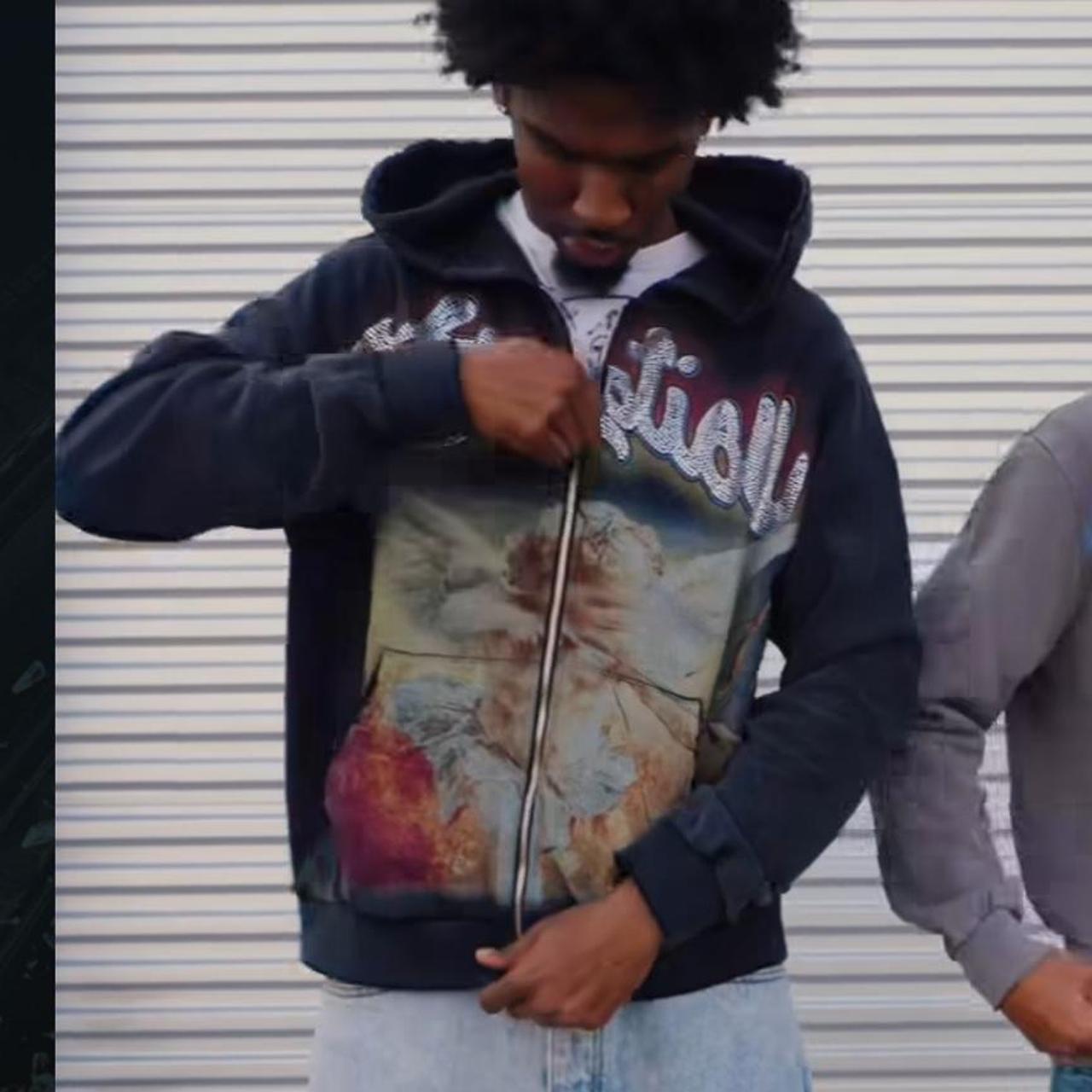 Acid wash “rhinestone” hoodie