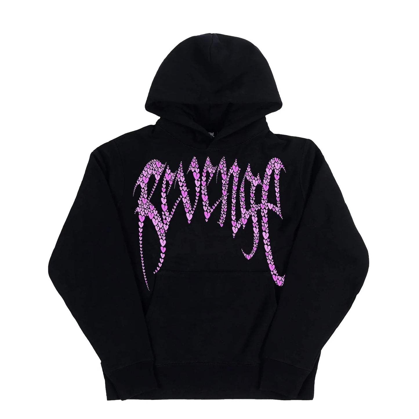 Pink Broken Hearts Hoodie Black