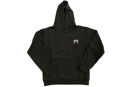 Basic Embroidered Hoodie Black