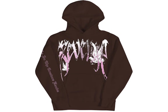 Graffiti Dove Hoodie Chocolate Brown