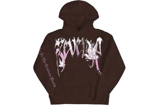 Graffiti Dove Hoodie Chocolate Brown