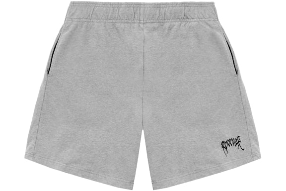 Black Embroidered Basic Shorts Grey