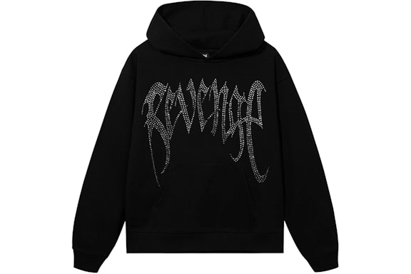 X heartbreak bejeweled hoodie black/clear